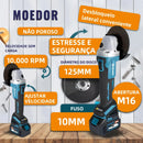 [MÊS DOS PAIS] Kit de ferramentas 4 em 1 Furadeira, Chave de fenda/Chave de impacto/Amolador/Martelo 2 baterias de 21 V Caixa